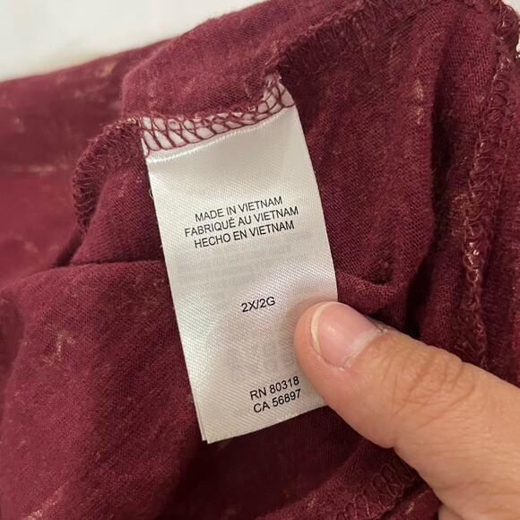 Lucky Brand Bohemian Artsy Flowy Lightweight 3/4 Sleeve Blouse Top Plus Size 2x - Picture 5 of 8